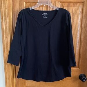 Chico's Black 3/4 Sleeve Top